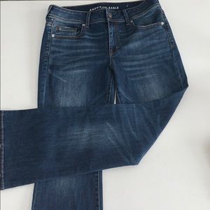 super stretch boot cut american eagle jeans